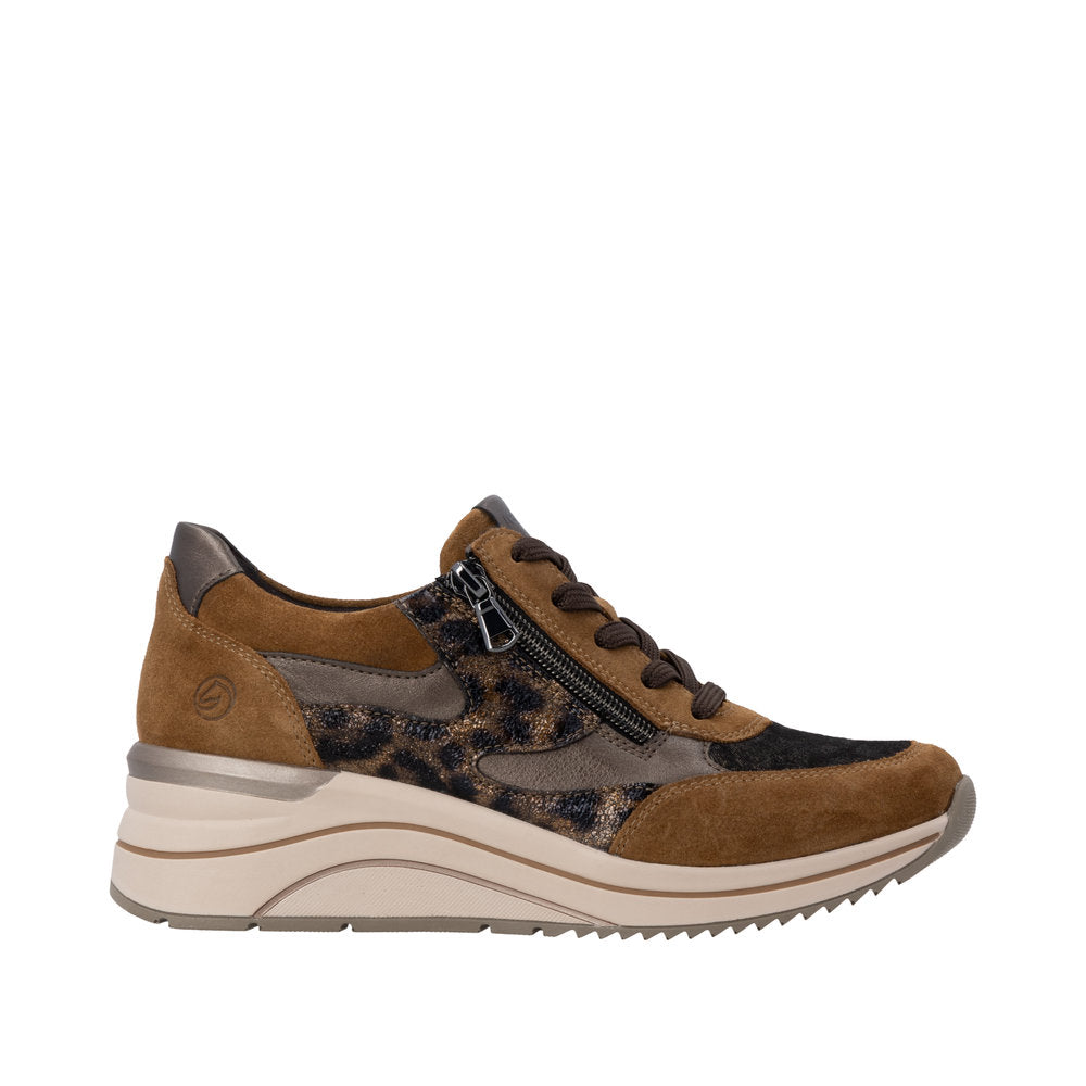 Remonte D0T23-24 Brown Wide Fit Wedge Sneakers