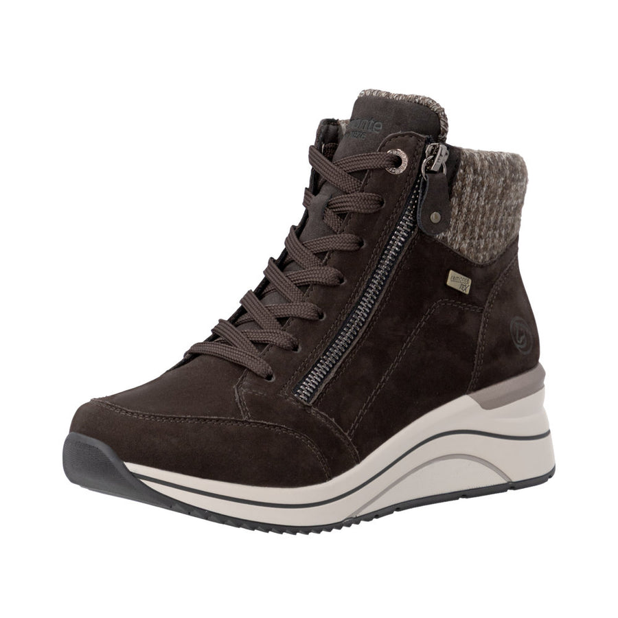 Remonte D0T77-25 Brown Wide Fit Waterproof Wedge Boots