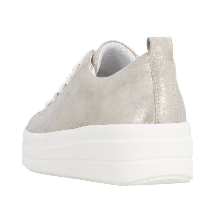 Remonte D1C03-91 Beige Metallic Lace Up Casual Shoe