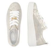 Remonte D1C03-91 Beige Metallic Lace Up Casual Shoe