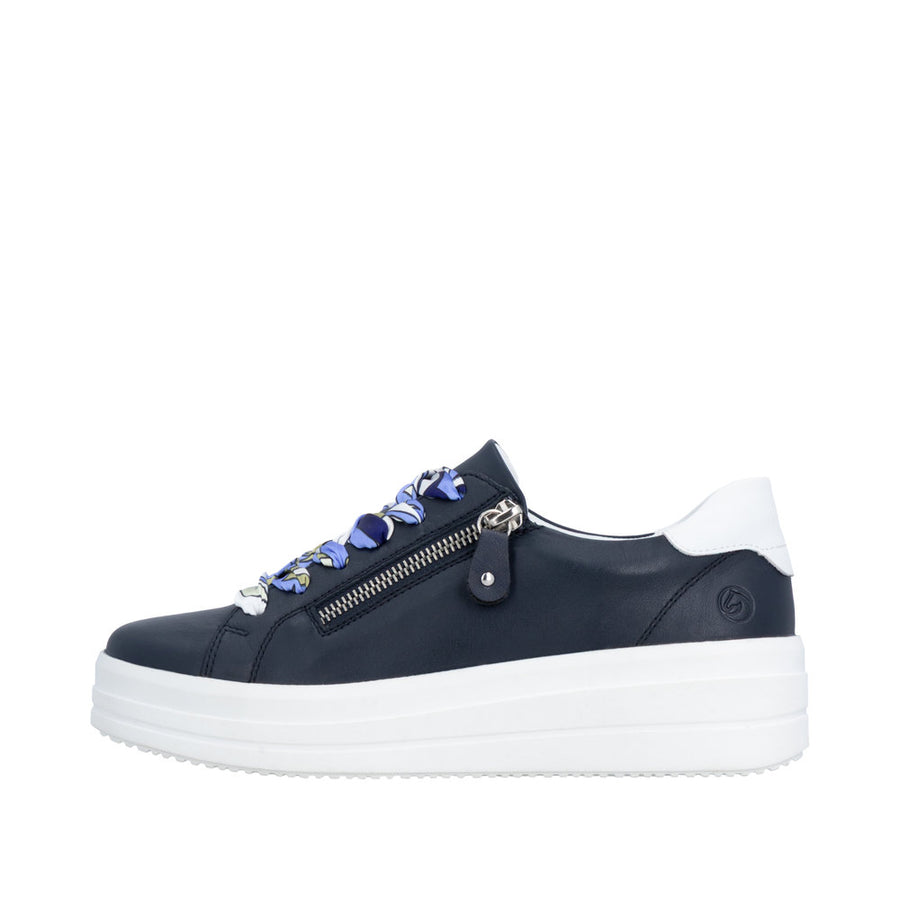 Remonte D1C06-14 Navy Lace Up/Zip Sneaker Wide Fit