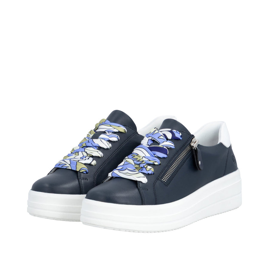 Remonte D1C06-14 Navy Lace Up/Zip Sneaker Wide Fit