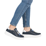 Remonte D1C06-14 Navy Lace Up/Zip Sneaker Wide Fit