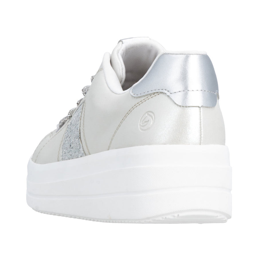 Remonte D1C10-90 Silver/White Lace Up Sneaker
