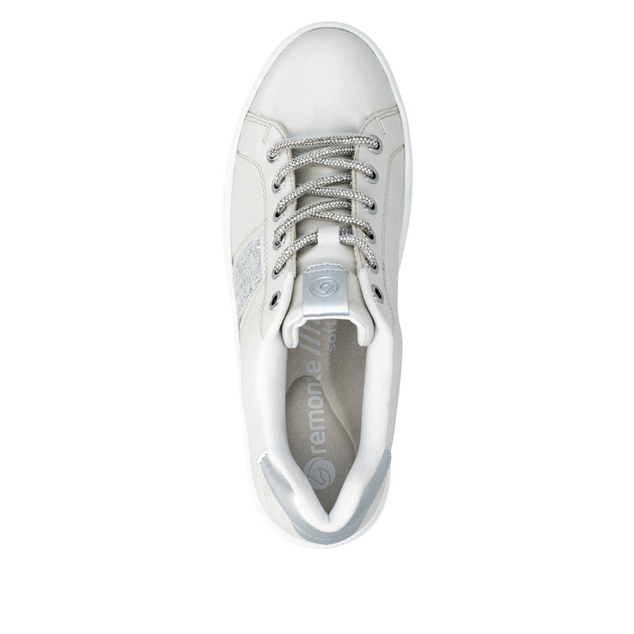 Remonte D1C10-90 Silver/White Lace Up Sneaker