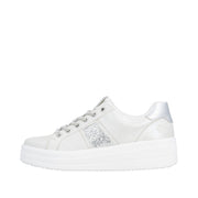 Remonte D1C10-90 Silver/White Lace Up Sneaker
