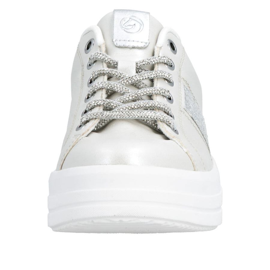 Remonte D1C10-90 Silver/White Lace Up Sneaker
