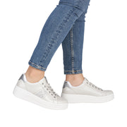 Remonte D1C10-90 Silver/White Lace Up Sneaker