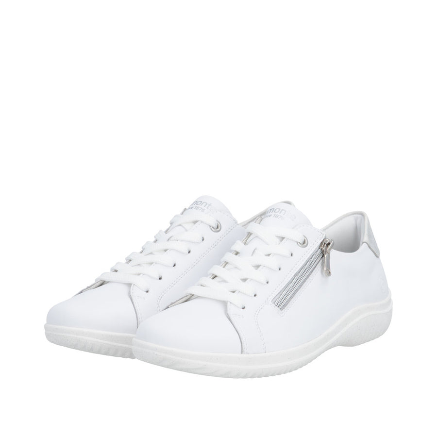 Remonte D1E03-81 White Lace Up Casual Shoe
