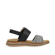 Remonte D1J53-02 Black/White Adjustable Sandal