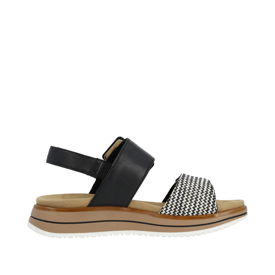 Remonte D1J53-02 Black/White Adjustable Sandal