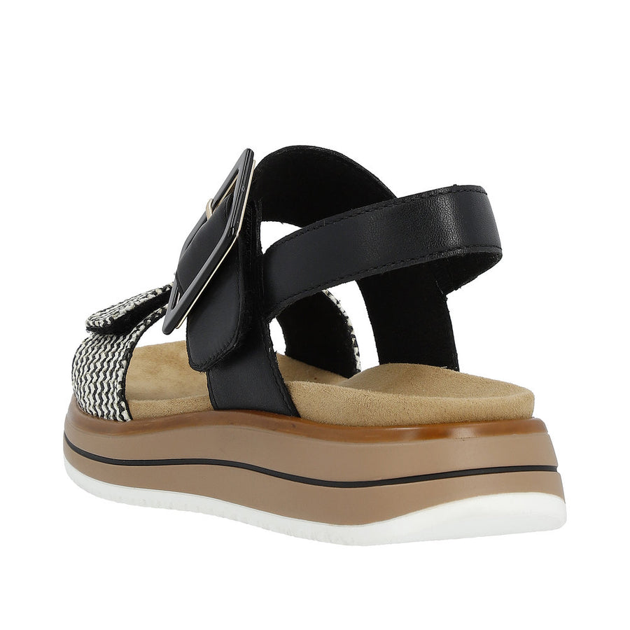 Remonte D1J53-02 Black/White Adjustable Sandal