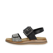 Remonte D1J53-02 Black/White Adjustable Sandal