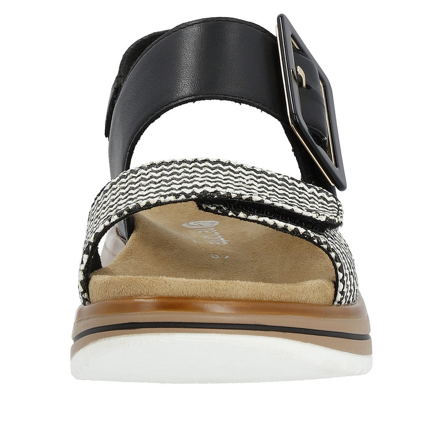 Remonte D1J53-02 Black/White Adjustable Sandal