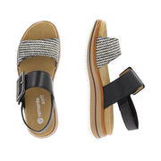 Remonte D1J53-02 Black/White Adjustable Sandal