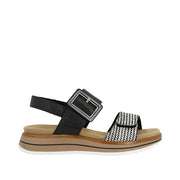 Remonte D1J53-02 Black/White Adjustable Sandal