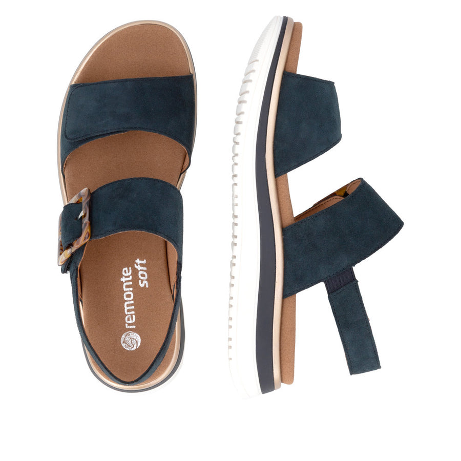 Remonte D1J62-14 Navy Suede Adjustable Sandal