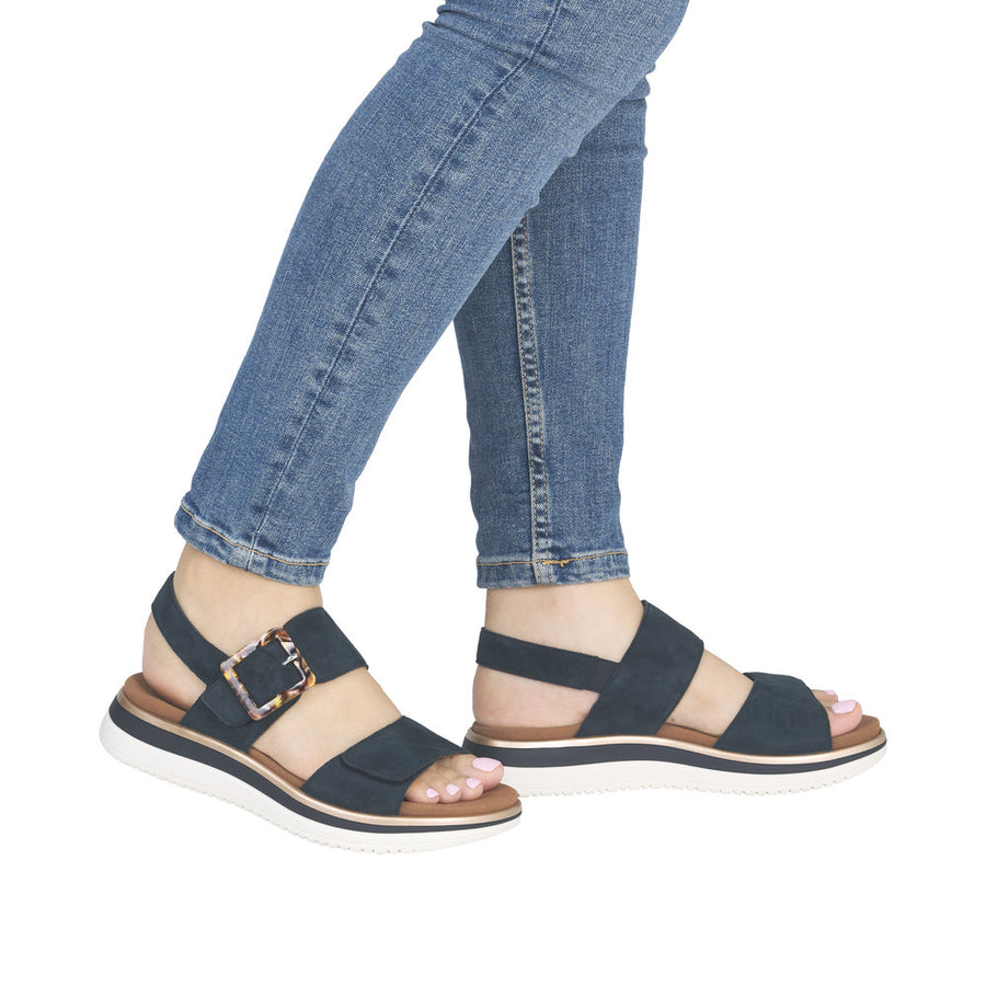 Remonte D1J62-14 Navy Suede Adjustable Sandal