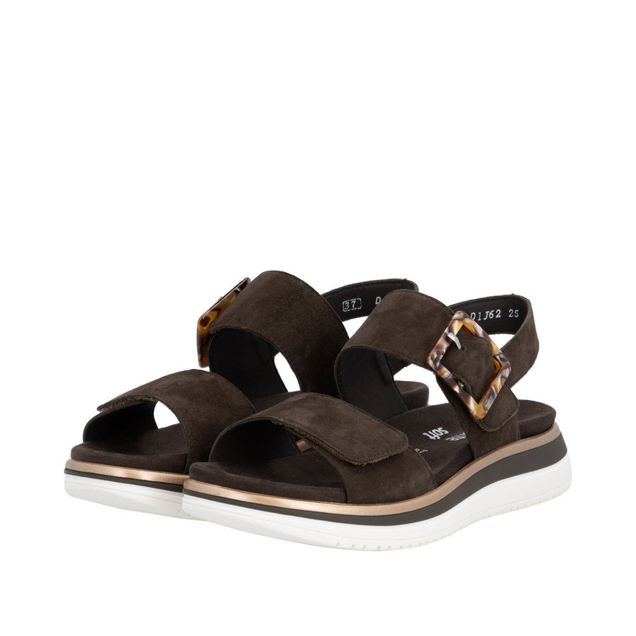 Remonte D1J62-25 Brown Suede Adjustable Sandal