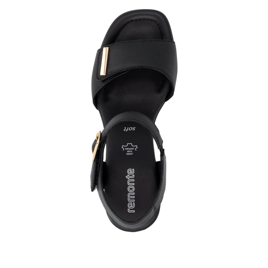 Remonte D1K54-00 Black Adjustable Sandal