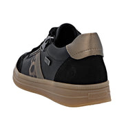 Remonte D2C04-03 Wide Fit Waterproof Black/Gold Sneakers