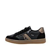 Remonte D2C04-03 Wide Fit Waterproof Black/Gold Sneakers