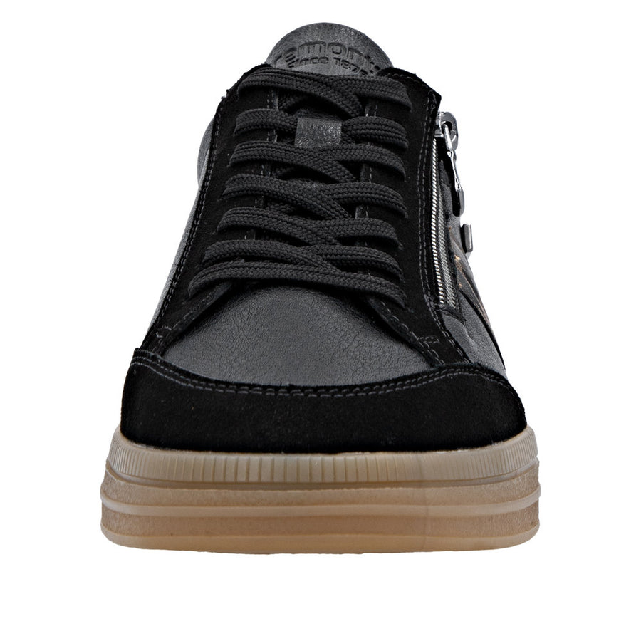 Remonte D2C04-03 Wide Fit Waterproof Black/Gold Sneakers