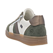 Remonte D2C04-60 Wide Fit Waterproof Cream/Green Sneakers