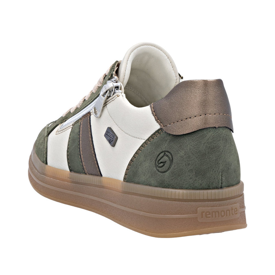 Remonte D2C04-60 Wide Fit Waterproof Cream/Green Sneakers