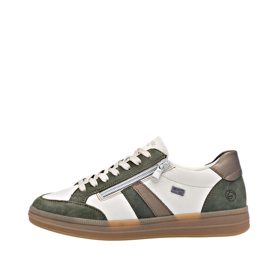 Remonte D2C04-60 Wide Fit Waterproof Cream/Green Sneakers
