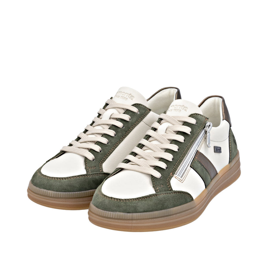 Remonte D2C04-60 Wide Fit Waterproof Cream/Green Sneakers