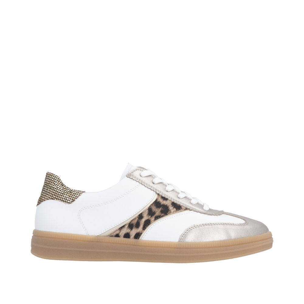 Remonte D2C05-80 White/Leopard Trainer Wide Fit