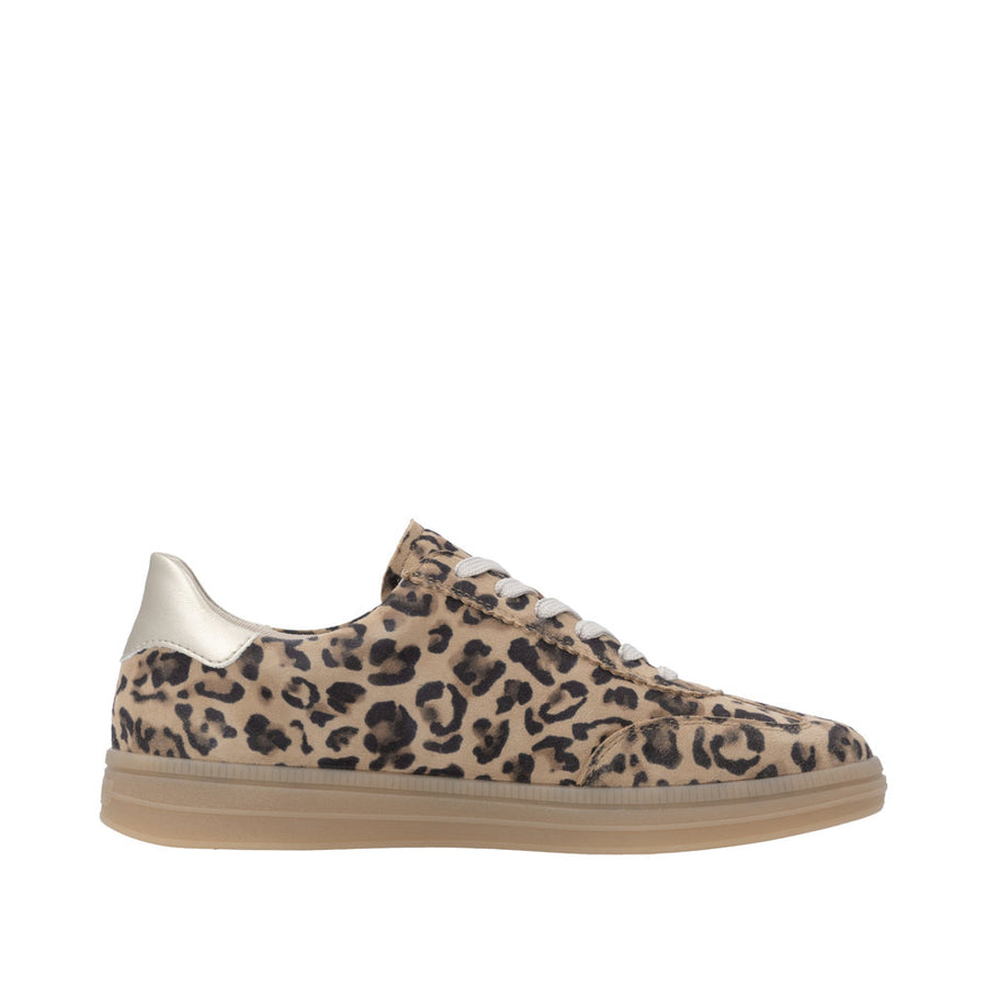 Remonte D2C06-90 Brown Leopard Print Trainer Wide Fit