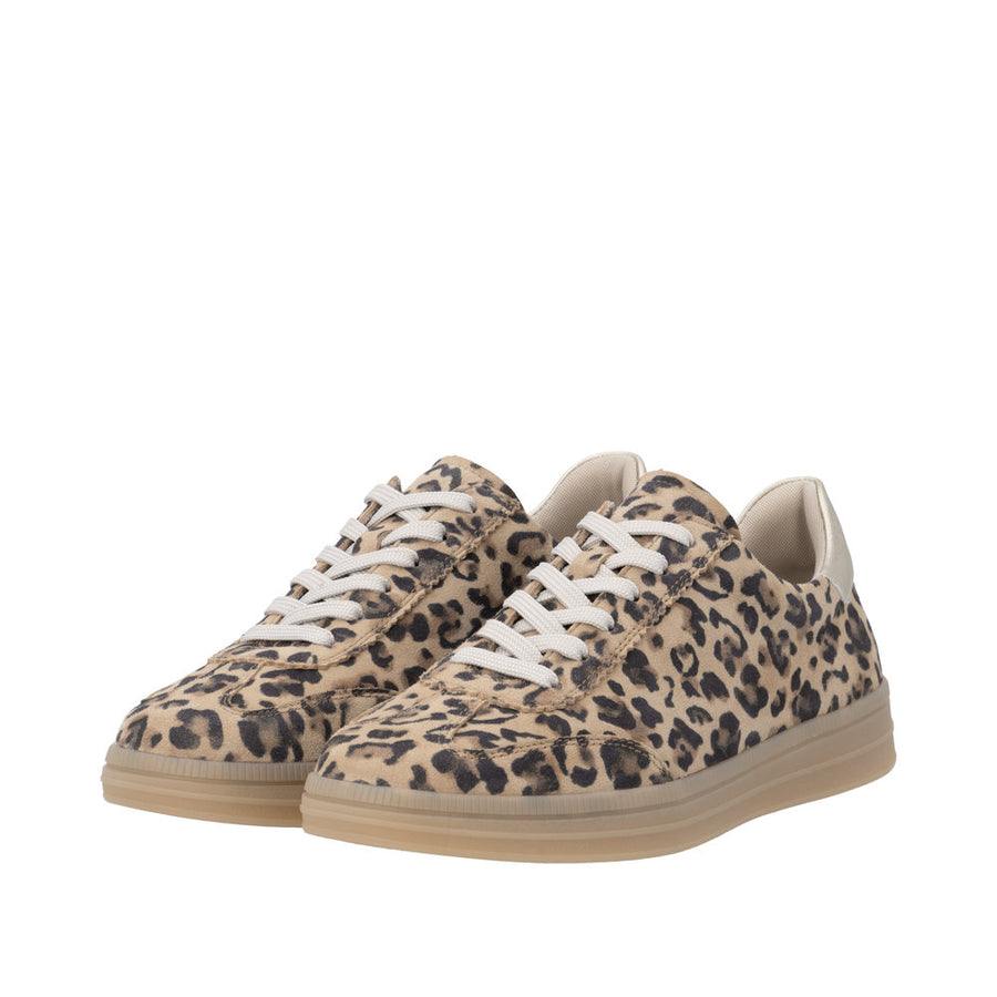 Remonte D2C06-90 Brown Leopard Print Trainer Wide Fit
