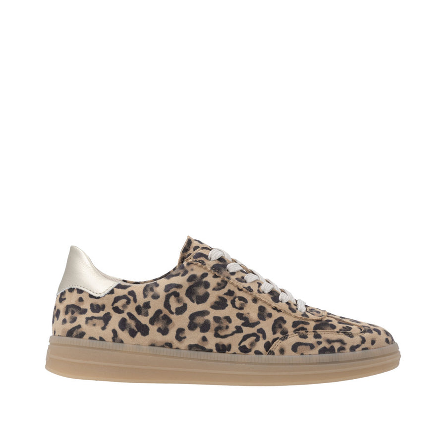 Remonte D2C06-90 Brown Leopard Print Trainer Wide Fit