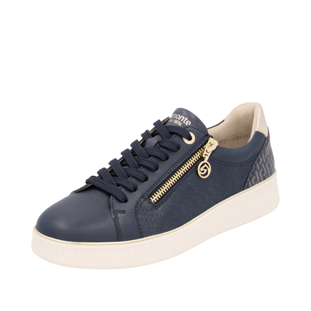 Remonte D2E00-14 Navy/Gold Zip Sneaker