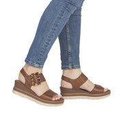 Remonte D2L53-24 Tan Adjustable Wedge Sandal