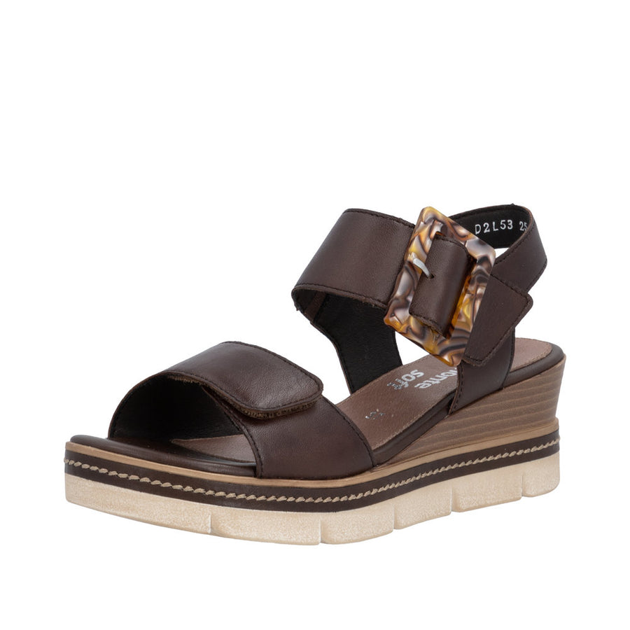 Remonte D2L53-25 Dark Brown Adjustable Wedge Sandal