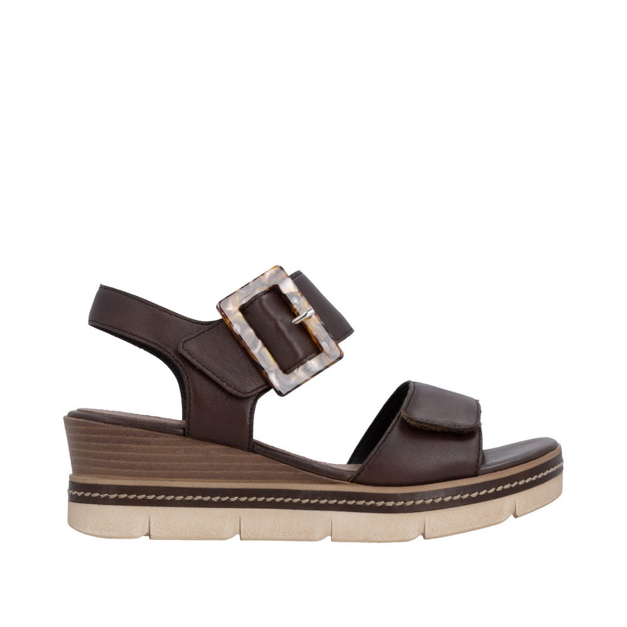 Remonte D2L53-25 Dark Brown Adjustable Wedge Sandal