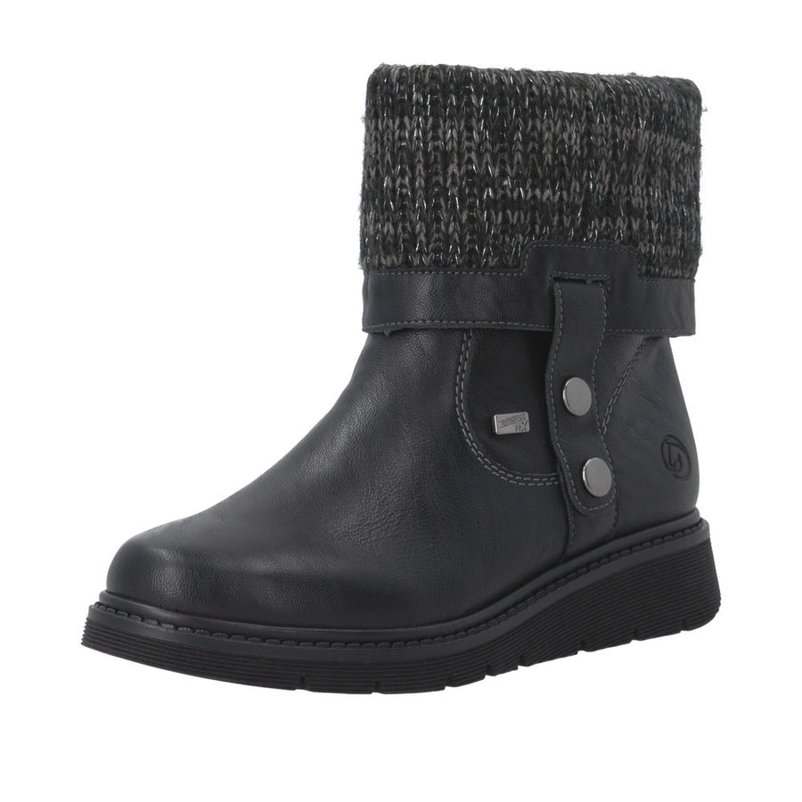 Remonte D3976-03 Black Water Resistant Wide Fit Boots
