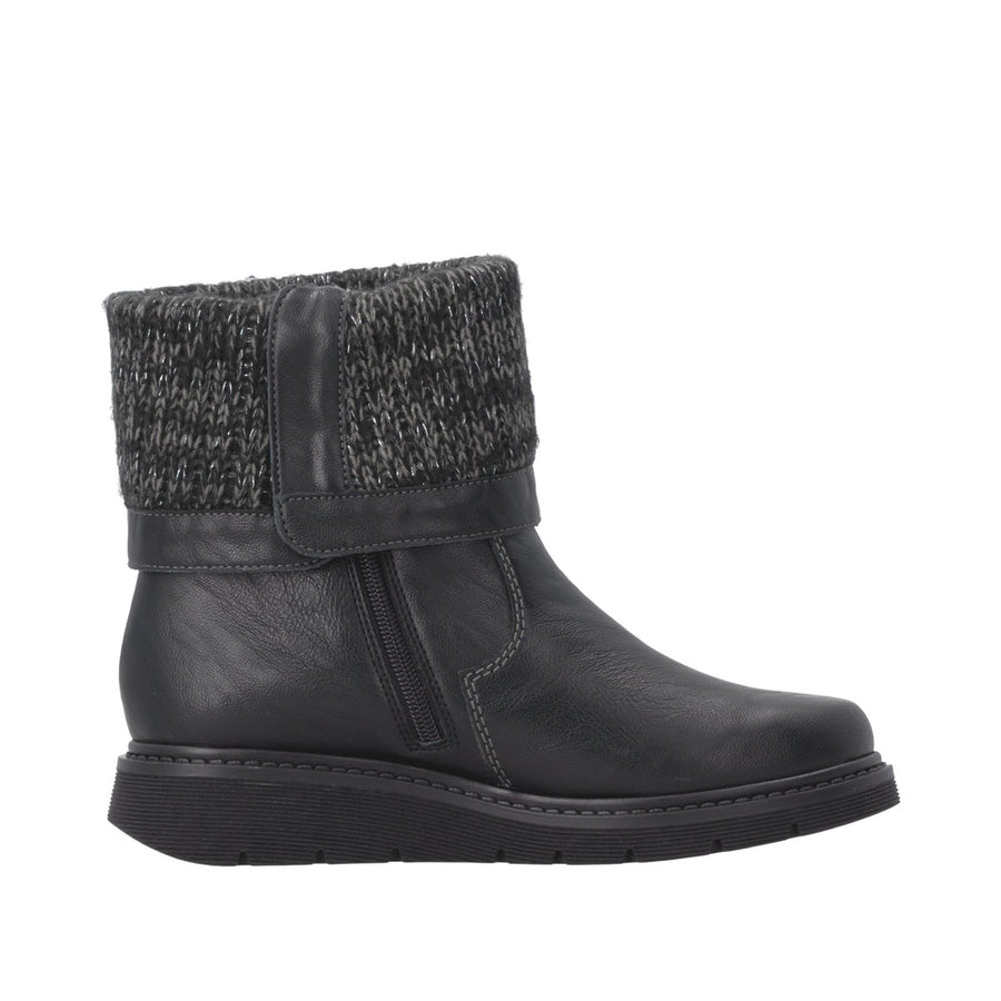 Remonte D3976-03 Black Water Resistant Wide Fit Boots
