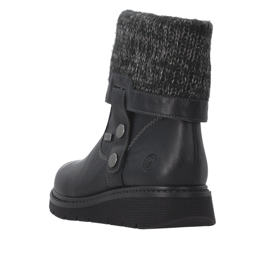 Remonte D3976-03 Black Water Resistant Wide Fit Boots