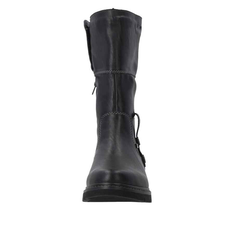 Remonte D3976-03 Black Water Resistant Wide Fit Boots