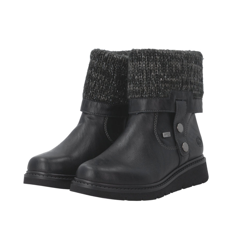 Remonte D3976-03 Black Water Resistant Wide Fit Boots