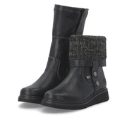 Remonte D3976-03 Black Water Resistant Wide Fit Boots