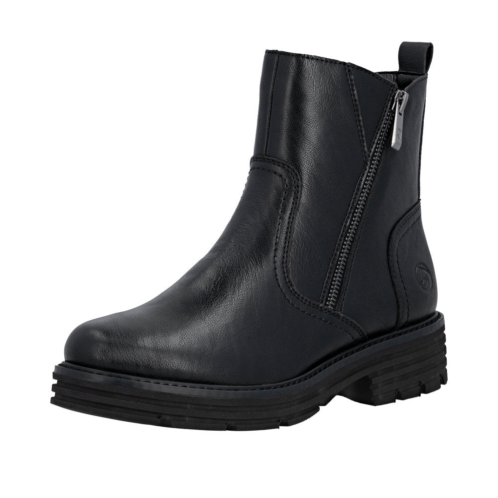 Remonte D3A70-00 Black Wide Fit Wool Lined Boots