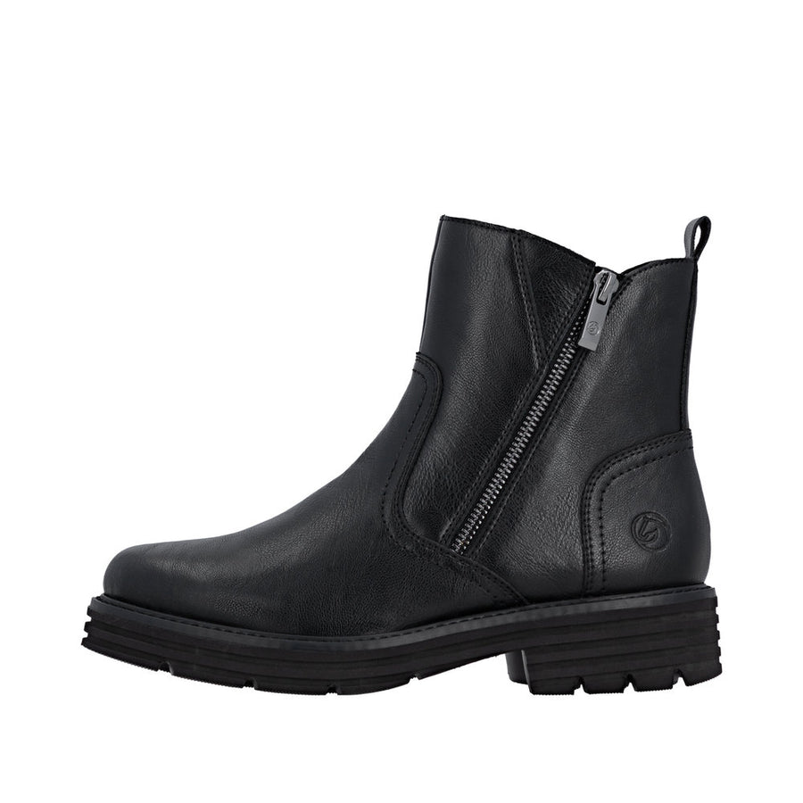 Remonte D3A70-00 Black Wide Fit Wool Lined Boots