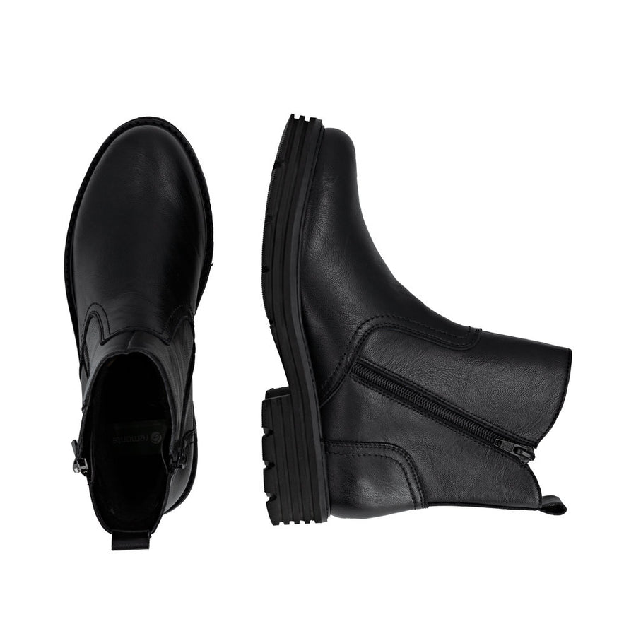 Remonte D3A70-00 Black Wide Fit Wool Lined Boots