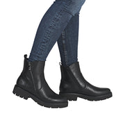 Remonte D3A70-00 Black Wide Fit Wool Lined Boots