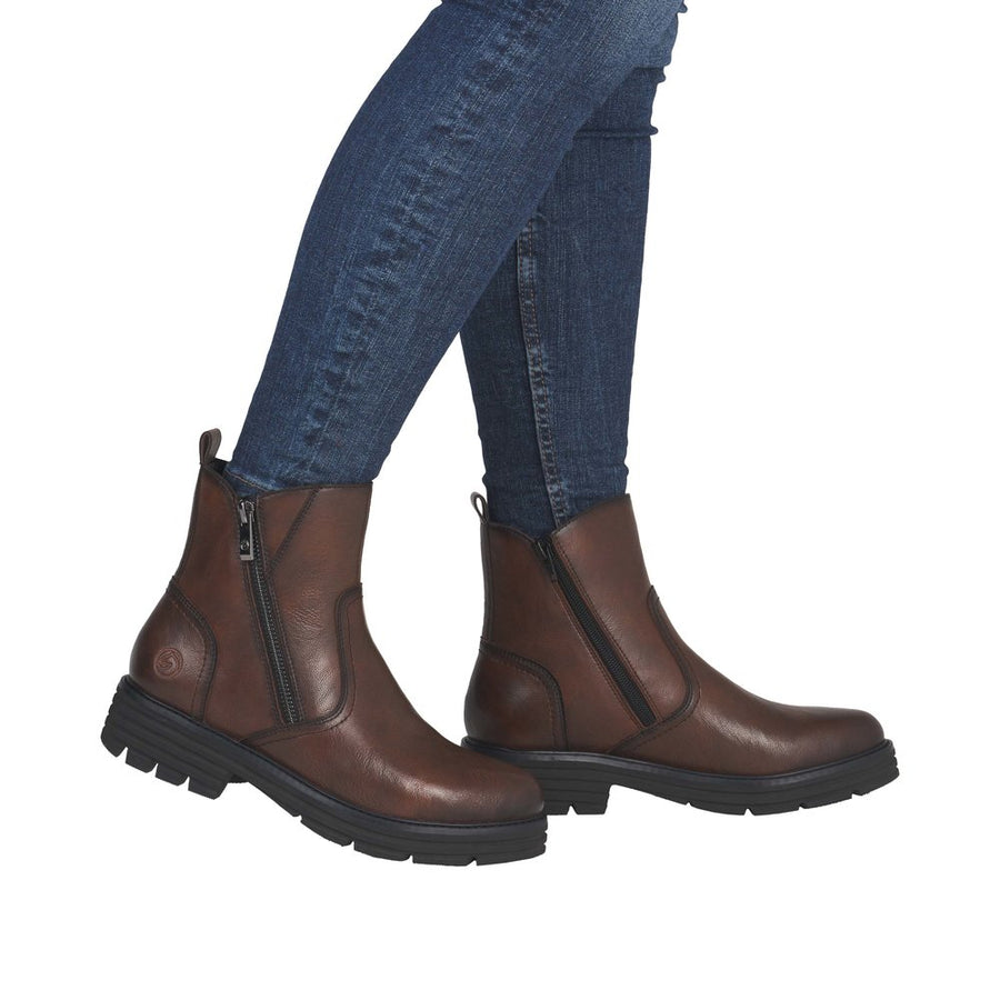 Remonte D3A70-25 Brown Wide Fit Wool Lined Boots